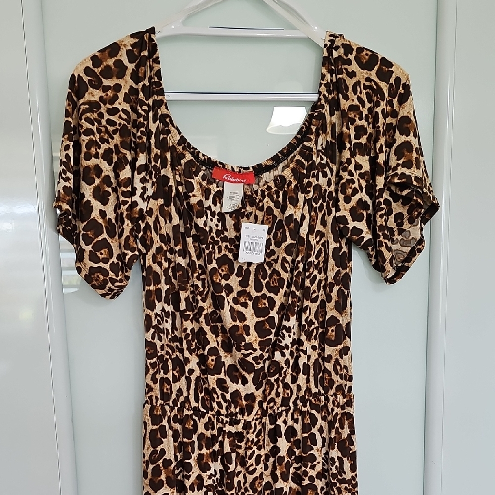 Leopard Print Womens Maxi Dress. Size Large.